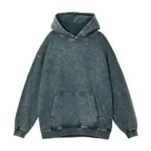 เสื้อฮู้ดดี้แบบสวมหัว ล้างสีด้วยกรด คุณภาพพรีเมียม ดีไซน์ใหม่ ผ้าฝ้าย 100% สำหรับผู้ชาย - Product Image 5