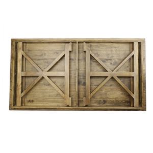 Venta al por mayor de madera maciza antigua plegable mesa de granja y madera maciza silla con respaldo cruzado conjunto para banquete boda evento Fiesta - Product Image 4