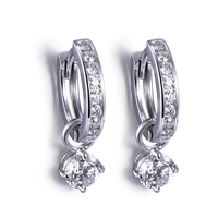 Boucles d'oreilles en or blanc avec diamants de laboratoire ronds, couleur E/F, certifiées IGI, style luxueux, bijoux de mariage pour femmes, 1 carat, clarté VS-VVS
