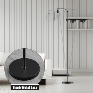Elegante Lámpara de Pie con Pantalla de Tela Blanca y Base Estable para Decoración Moderna del Hogar - Product Image 6