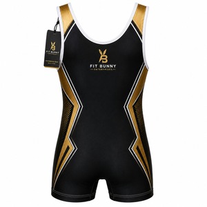 <b>Outfit</b> Premium Flexible Compression Fabric Lightweight Quick Dry Material For Athletes And Teams <b>Wrestling</b> Singlet <b>Wrestling</b> - Product Image 2