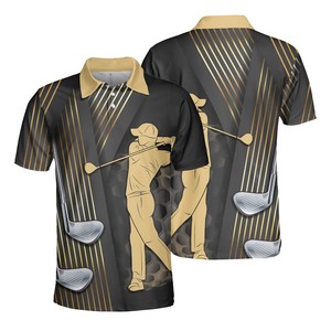 Polo de golf pour homme sur mesure, nouvelle collection 2026, vente en gros, manches courtes, imprimé, séchage rapide, en polyester tissé, style sportif - Product Image 4