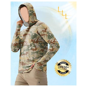 Men's UPF 50+ Sun Protection Hoodie Shirt Long Sleeve Rash Guard <b>SPF</b> Performance Fishing Shirt Lightweight Quick Dry Swim Hiking - Product Image 4