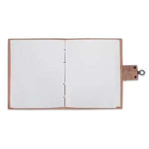 Organisateur de journal artisanal en cuir véritable vintage, motif chakra en pierre blanche et bleue gaufré, 7x5 pouces - Product Image 6