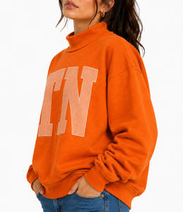Custom Reversible Women’s Mock Neck <b>Sweatshirt</b> <b>Oversized</b> Plus Size <b>Vintage</b> Winter Casual Pullover Wholesale - Product Image 2