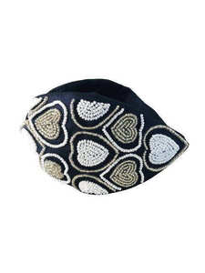 Magnifique bandeau brodé perlé avec motifs floraux colorés et accents de perles décoratifs pour femmes, idéal pour les tenues de soirée et les occasions festives - Product Image 1