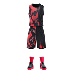 New Arrival Men's Basketball Jersey <b>Set</b> Men Blank Basketball Uniform Adult Training Vest Double Pocket Shorts Sportswear - Product Image 3