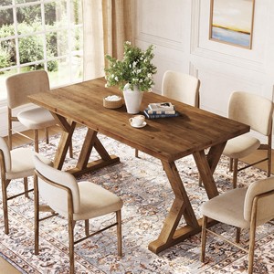 Mesa de Comedor Redonda de Madera de Mango Hecha a Mano, Estilo Rústico Marrón, Venta al por Mayor - Product Image 6