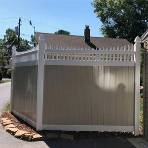 Home Garden <b>PVC</b> Privacy Fence Panels with Scalloped Picket <b>Top</b> - Product Image 4