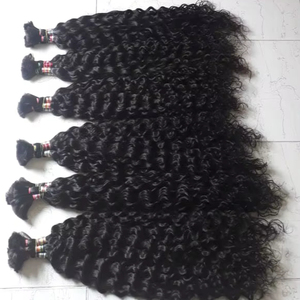 100% Unprocessed Indian Virgin Remy Human <b>Hair</b> Bulk for <b>Braids</b> Premium Quality 8A Grade 18" Length 3.5 oz - Product Image 1