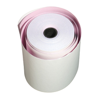 Rouleau de papier thermique personnalisé double couche 48gsm 55gsm 4 plis 57x50mm continu sans carbone pour caisses enregistreuses de supermarchés