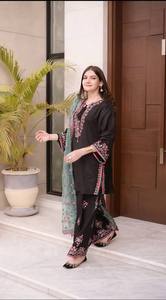 Fully <b>Stitched</b> & Ready to Wear Women’s Ethnic Wear Heavy Embroidery Sequence Work Top Bottom and Dupatta Set for Womens - Product Image 3