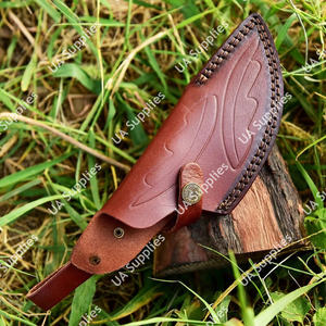 ซองใส่มีดหนังเย็บมือคุณภาพสูง หนังวัวแท้ พรีเมียม สำหรับพกพาแบบคาดเข็มขัด ใบมีดแบบ Fixed Blade สำหรับยุทธวิธี EDC กิจกรรมกลางแจ้ง MOQ ต่ำ - Product Image 4