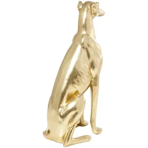 Figurine de lévrier religieuse en résine plaquée or, sculpture animale moderne, décoration d'intérieur, pièce d'art en forme 3D - Product Image 4