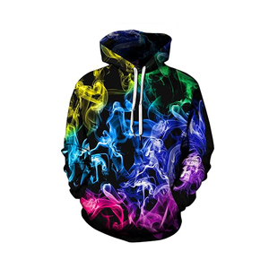 Sudadera con Capucha con Estampado de Humo Colorido, Corte Regular, Informal, para Otoño, 100% Poliéster, Tejido Transpirable, Diseño Sublimado - Product Image 4