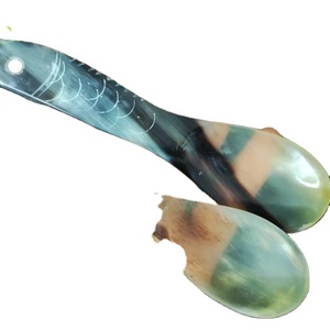 Cuillères en corne faites à la main de qualité supérieure Poignée de couverts jetables de dernière conception Ustensiles de cuisine pour une utilisation en fête Exportations en gros pour le sucre - Product Image 1