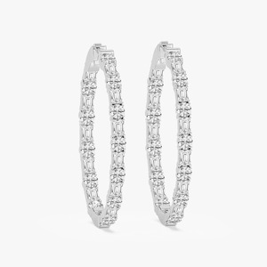 Pendientes de Aro con Diamantes Cultivados en Laboratorio en Forma de Esmeralda Redonda de 5CTW, en Oro Blanco de 14K, Certificados por IGI, para Mujer, Estilo Moderno HIPHOPSTAR - Product Image 6