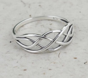Minimalist Yellow Gold Plated <b>Plain</b> Band Silver <b>Ring</b> With Infinity Knot Design Unisex Everyday Wear - Product Image 3