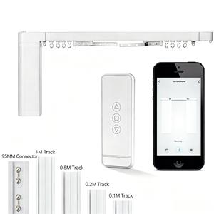 Sistema de riel para cortinas inteligente, riel de ensamblaje DIY con motor inalámbrico, longitud ajustable de 0.1 a 6.2 metros, funciona con control por aplicación. - Product Image 3