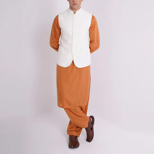 Chaleco de estilo tradicional con cuello mandarín para hombre, nuevo diseño transpirable, chaleco de boda para hombre con MOQ bajo. - Product Image 4