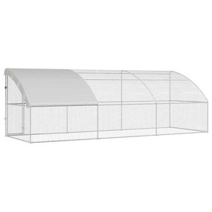 Jaula para Pollos Plateada de 3 Piezas, 236.22 x 78.74 x 78.74 Pulgadas, para el Cuidado de Animales - Product Image 6