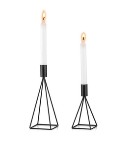 Iron Metal Candle Holder Modern Decorative Table Accent Stylish Living Room Shelf <b>Ornament</b> For Contemporary Home Interior Design - Product Image 2