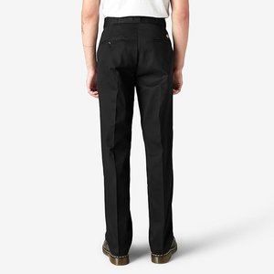 Pantalones Casuales de Pierna Recta para Hombre, Negros, Cintura Media, Antiarrugas, de Poliéster, Estilo Otoñal, Cierre con Botones - Product Image 5