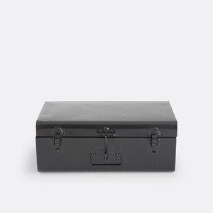 Premium Metal <b>Storage</b> Trunk Box Rectangular With Lid Hinged Minimalist Design For Sundries Home Decor - Product Image 2