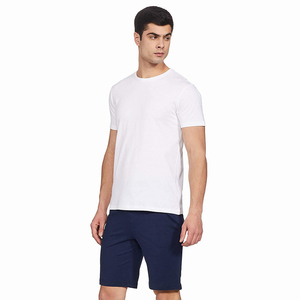 Ensemble chemise et short décontracté d'été pour homme, coupe ajustée, en coton, motif uni, séchage rapide, non tissé, design personnalisé pour adultes - Product Image 2