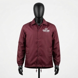 Custom <b>Men</b> Sporty Breathable Lightweight Stand Collar Front Autumn Outerwear Coated Coaches <b>Jackets</b> - Product Image 5