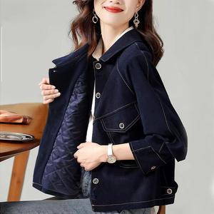 Chaqueta vaquera corta de algodón de una pieza Advanced Sense, ajustada, transpirable, con clip, a la moda, para mujer, Otoño/Invierno 2026, Top de moda - Product Image 3