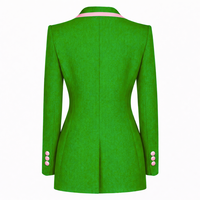 Alpha |   Kapa | Blazer de costume croisé Alpha pour femme, coupe ajustée moderne, revers pointus, veste de smoking brodée