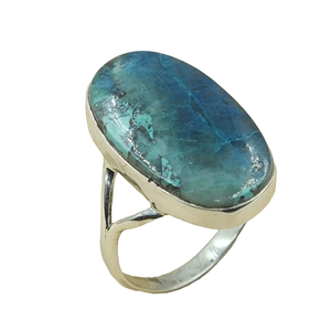 Natural Blue Apatite Gemstone <b>Ring</b> 925 Sterling Silver Handmade Oval Cabochon <b>Statement</b> <b>Ring</b> Boho Vintage Jewelry Gift for women - Product Image 1