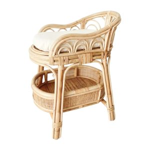 Wholesale <b>18</b> Inch Rattan Doll Changing Table Two Tier Storage Shelves Cheap Price Factory Direct Sale High Quality Toy Decor - Product Image 2