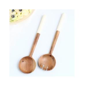 Service à salade en bois et résine, design personnalisé, pour servir la salade à la maison, en cuisine, lors de fêtes et d'événements, au prix d'usine. - Product Image 1