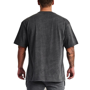 T-shirts personnalisés pour hommes 100 % coton, coupe oversize, style vintage délavé au soleil et à l'acide, longueur longue, écologiques, respirants, sérigraphiés - Product Image 5