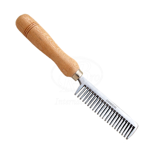 Peine de Aluminio Reutilizable para el Cuidado del Caballo con Mango de Madera para Animales Grandes - Product Image 2