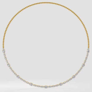 Collier sophistiqué en diamant de laboratoire sur or jaune, bijou de luxe élégant pour occasions nuptiales et cadeau précieux - Product Image 1