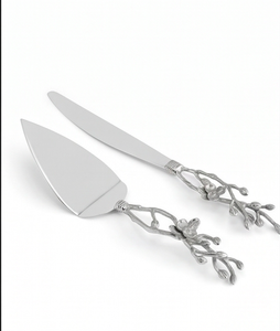 <b>Cheese</b> <b>Knives</b> <b>Set</b> With White Orchid Handle Luxury Design Utensils Elegant Silverware Perfect For Dining Weddings And Kitchen - Product Image 1