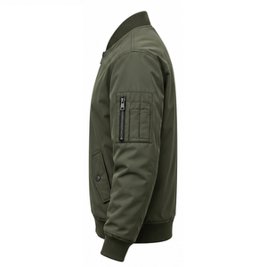 Blouson Bomber Homme OEM Vente en Gros Doublure Tricot Poche Manche Vêtements Urbains Commandes Acheteurs Sourcing - Product Image 3