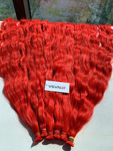 Prix de gros 32 pouces Extensions de cheveux crus vietnamiens Double noyer 100g en rouge vif-en vrac - Product Image 4