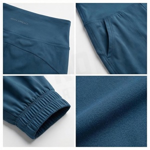 High Waist Solid Color Ankle-Length Yoga <b>Pants</b> With Pockets Breathable <b>Spandex</b> Polyester Women's Sportswear Joggers - Product Image 4