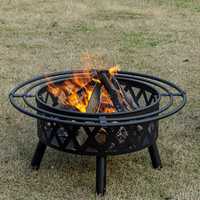 Cheminée extérieure en acier, foyer au gaz naturel, chauffage moderne avec pioche pour patio, jardin, cour arrière, camping