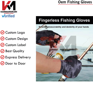 Gants de pêche à la mouche sans doigts pour hommes et femmes, en polyester respirant, légers, extensibles, protection solaire, avec fermeture auto-agrippante, pour activités de plein air - Product Image 2