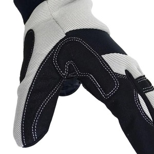 Gants de course noir et blanc antidérapants en cuir synthétique, gants de sécurité pour le travail, gants de mécanicien personnalisés pour la conduite - Product Image 6