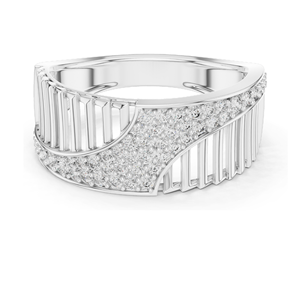 ZAWO HOUSE <b>Men's</b> 925 <b>Silver</b> Heart Shape Hip Hop Eternity Band <b>Ring</b> with Prong Set Moissanite Rhodium Plated Everyday Wear - Product Image 6