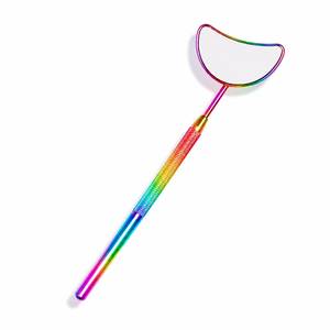 Espejo de aumento cosmético Rainbow de acero inoxidable montado en la pared con mango texturizado para extensión de pestañas - Product Image 1