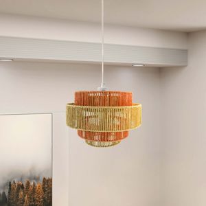 Lampada a Sospensione Dorset Bianca e Naturale/Terracotta, Elegante Lampadario e Luce Pendente - Product Image 1