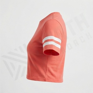 Camisetas de Cuello Redondo para Mujer, Moda de Verano, Manga Corta, Logotipo Personalizado, Marca Privada, Ropa Deportiva Personalizada, Camisetas de Gimnasio - Product Image 3