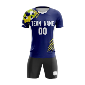 Camiseta de Fútbol Unisex Personalizada, Uniforme de Fútbol de Alta Calidad, Camisetas de Equipo 100% Poliéster, Logotipo Frontal, Secado Rápido, Cuello en V - Product Image 3